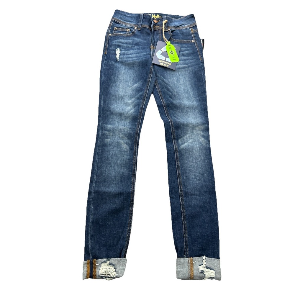 Indigo Reign Women's Jeans 24x27‎ Blue Ankle Mid Rise